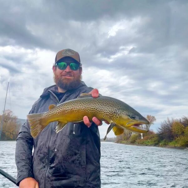 Bearded Angler with Brown Trout