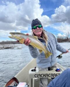 South Fork of the Snake River Angler with nice Brown Trout