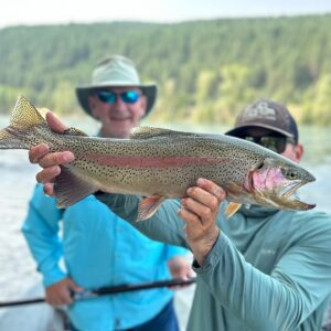 Guide and Guest with nice Rainbow Trout on the South Fork of the Snake River