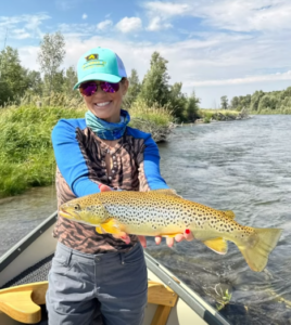 South Fork angler holds a large Brown Trout