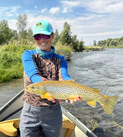 South Fork angler holds a large Brown Trout