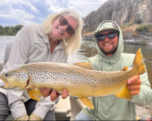 Anglers with big South Fork Brown Trout