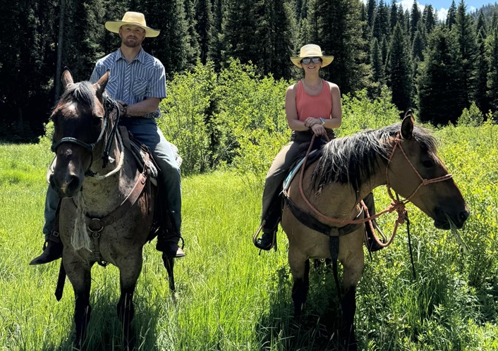 Horseback riding in Swan Valley Idaho with Saw Outfitters.