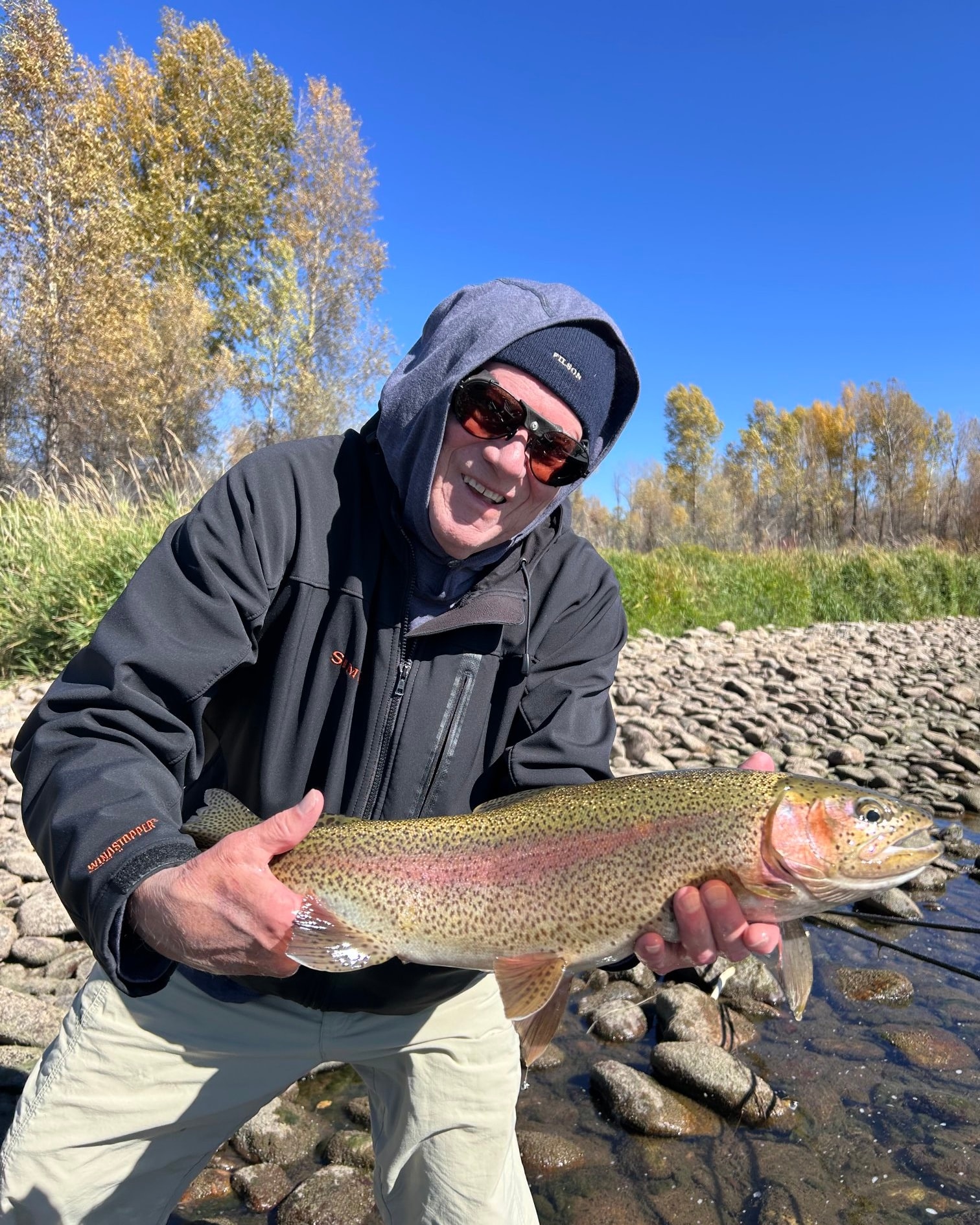 South Fork of the Snake River angler with Rainbow Trout.